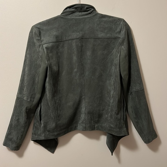 BB Dakota Wade Faux Suede Open Front Jacket Green size Small Like New - Picture 4 of 5